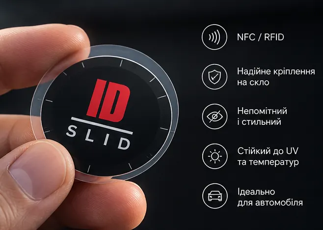 Autocolante para para-brisas ID Slid com etiqueta NFC — 3/8